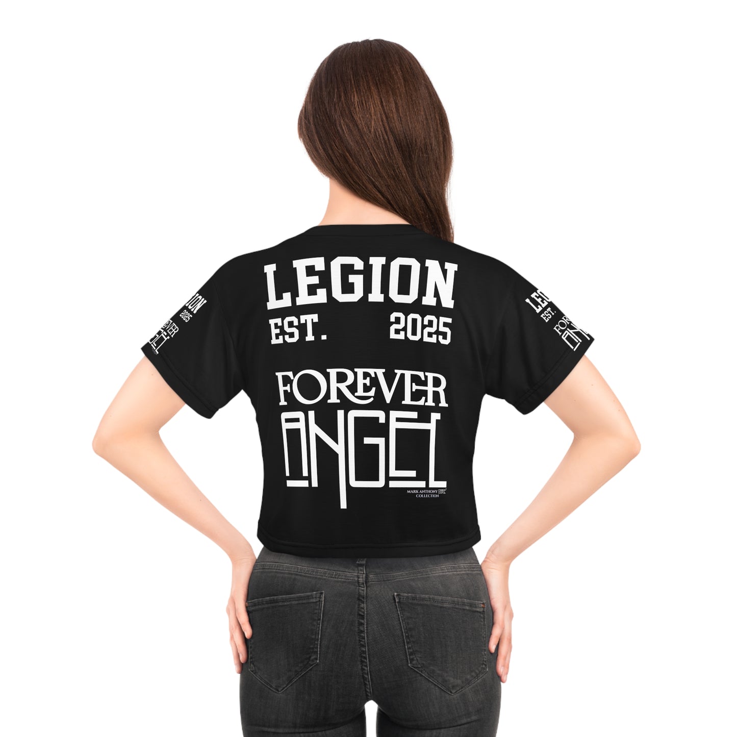 Legion EST. 2025 Forever Angel® Crop Tee (AOP)  by Mark Anthony Gable Collection®