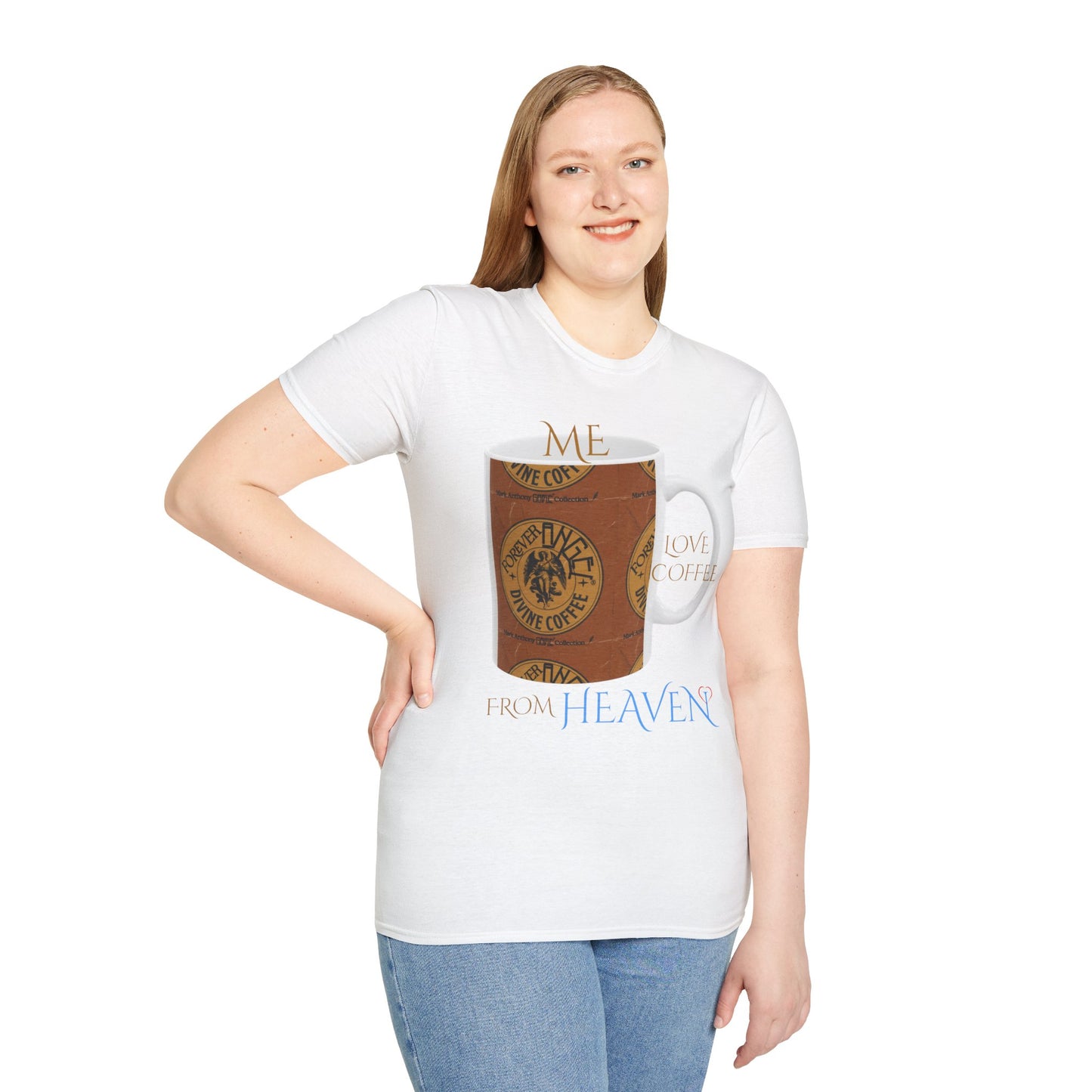 Forever Angel® Unique Divine Coffee Mug by Mark Anthony Gable® Collection | Unisex Cotton T-Shirt | Unisex Softstyle T-Shirt