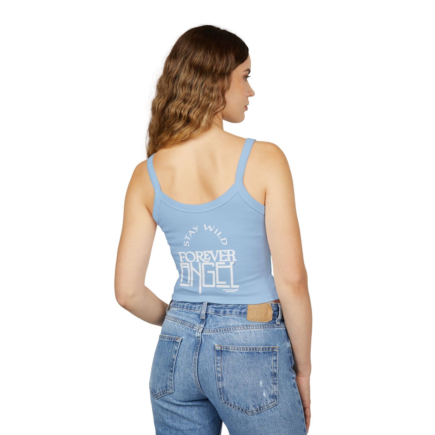 Stay Wild Forever Angel by Mark Anthony Gable Collection Women's Spaghetti Strap Tank Top