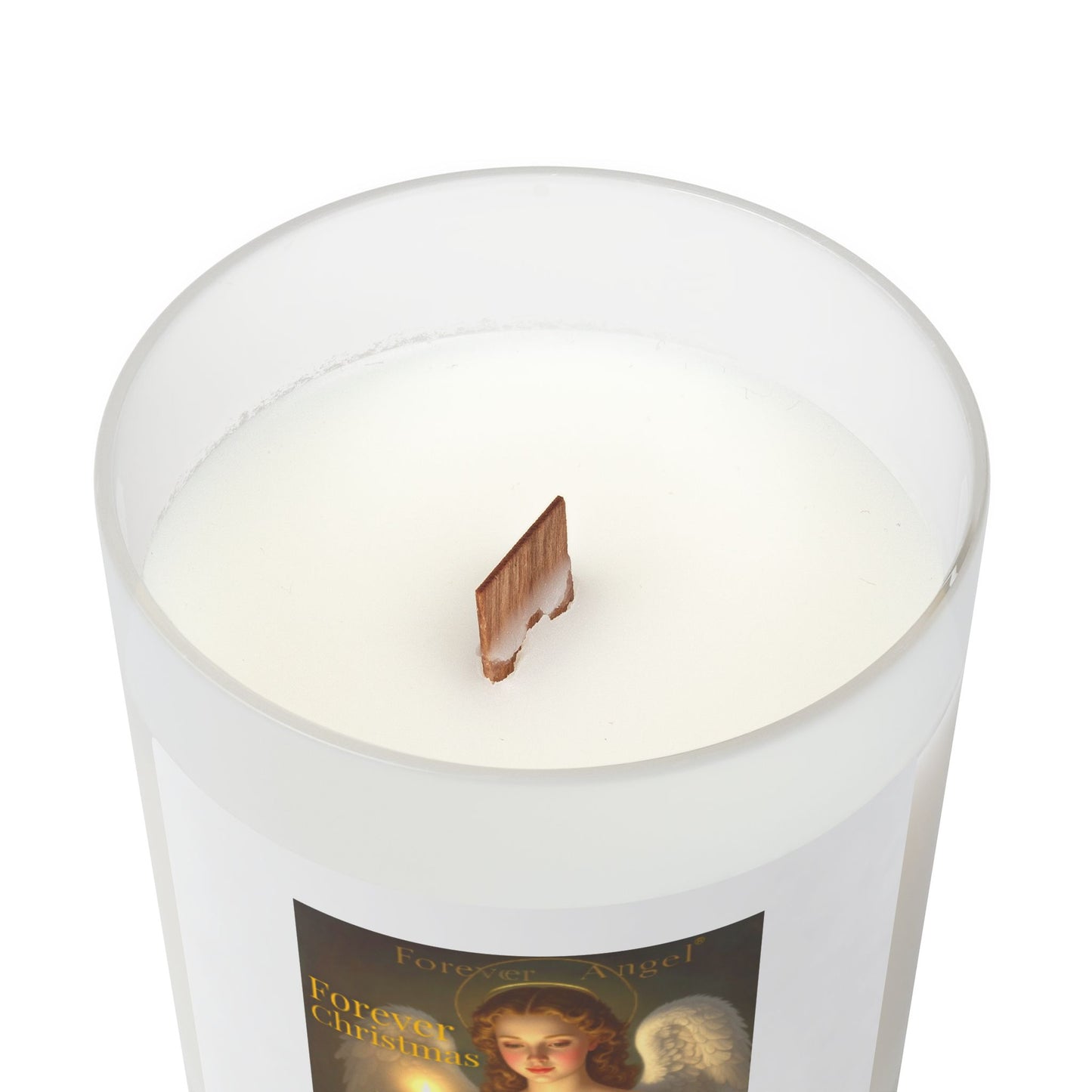 Forever Angel® Christmas Candle  11oz Frosted Glass Soy Coconut Wax Christmas Gift for Her by Mark Anthony Gable® Collection