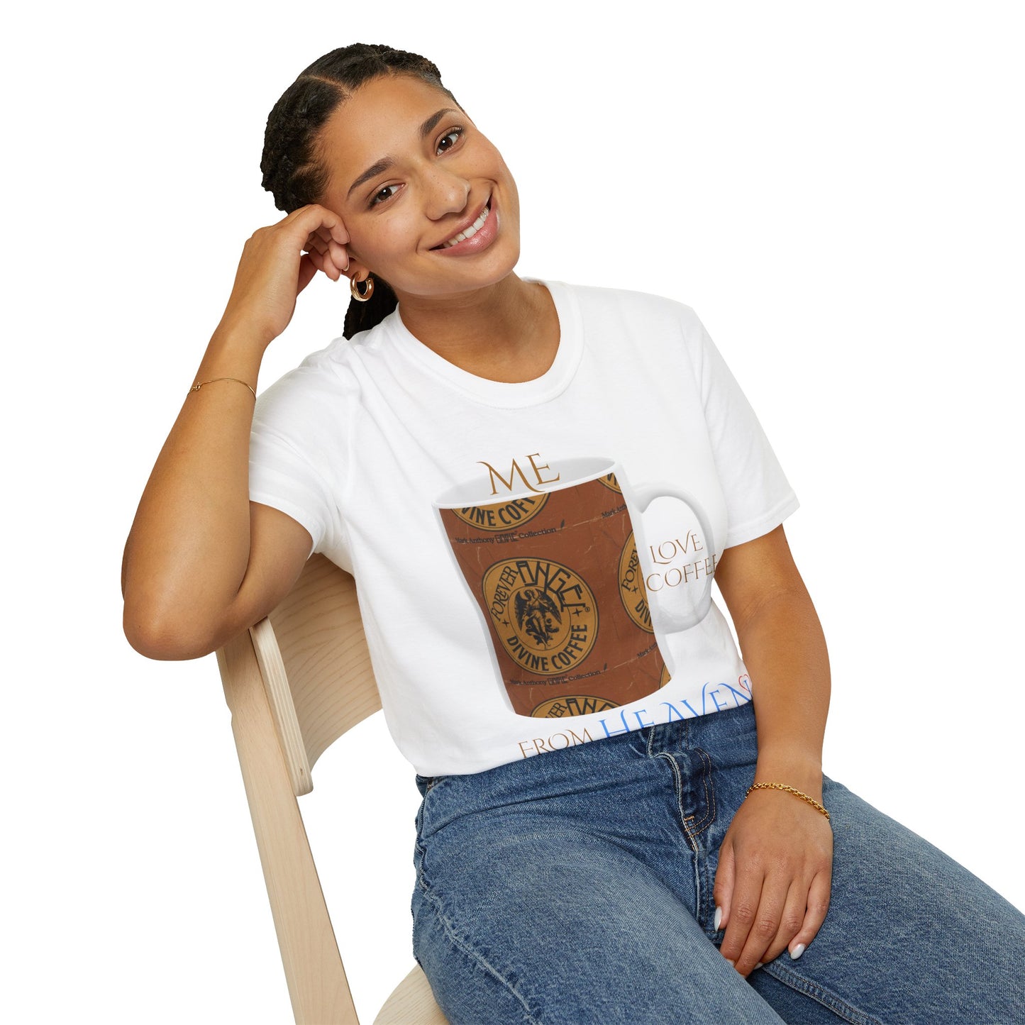 Forever Angel® Unique Divine Coffee Mug by Mark Anthony Gable® Collection | Unisex Cotton T-Shirt | Unisex Softstyle T-Shirt