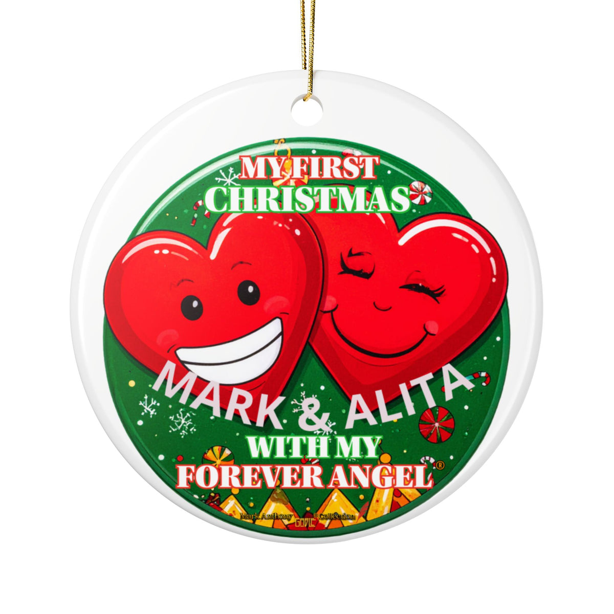 My First Christmas with My Forever Angel® The Mark Anthony Gable® Collection Ceramic Christmas Ornaments (Double-Sided)