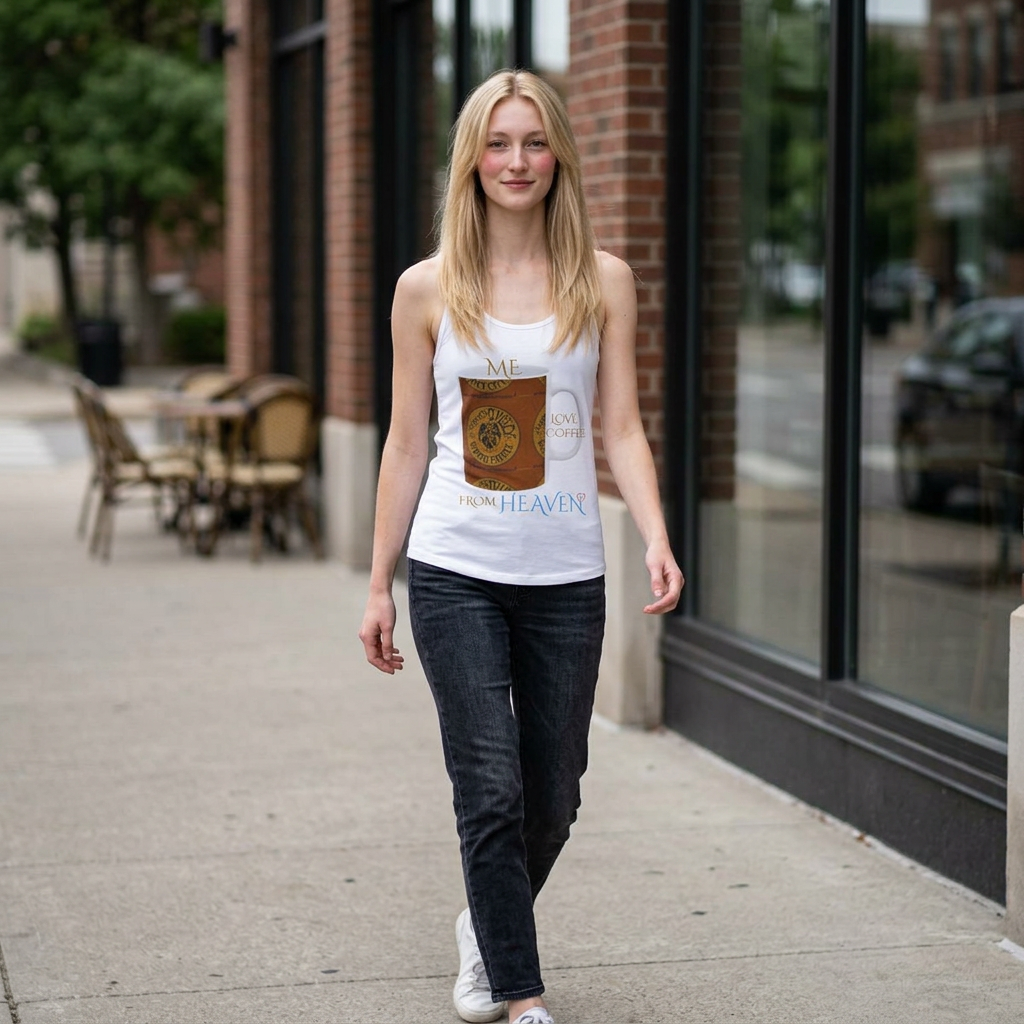 Forever Angel® Unique Divine Coffee Mug by Mark Anthony Gable® Collection | Women's Ideal Racerback Tank Top