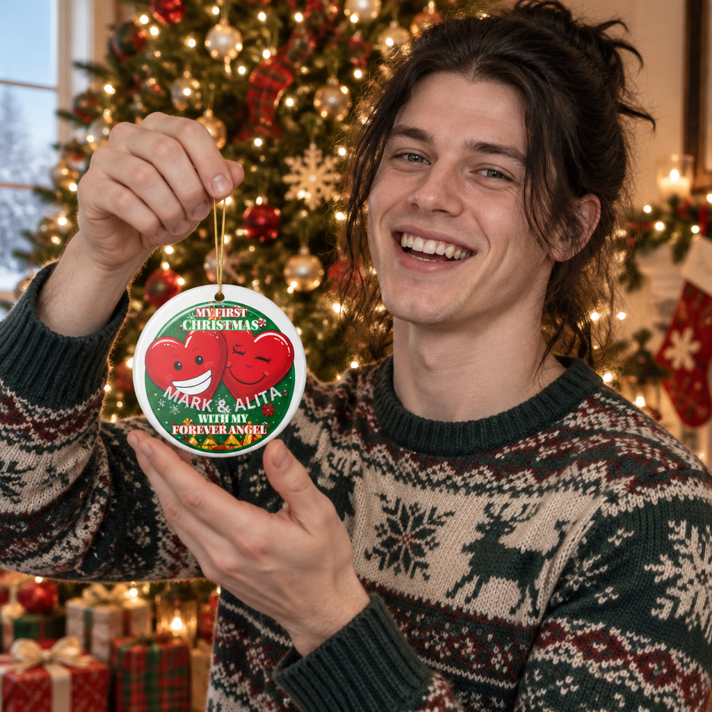 My First Christmas with My Forever Angel® The Mark Anthony Gable® Collection Ceramic Christmas Ornaments (Double-Sided)
