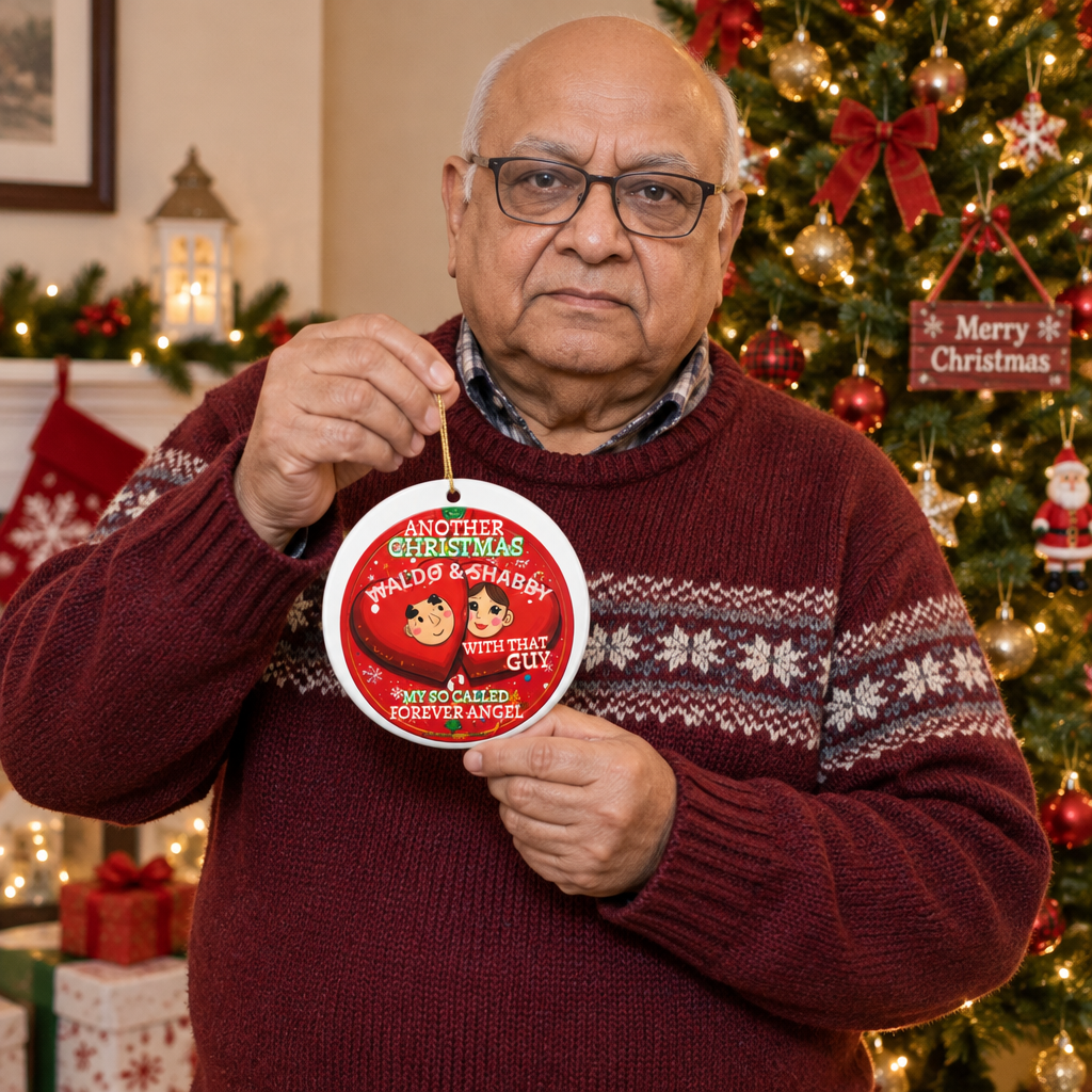 Another Christmas With That Guy My So Called Forever Angel® The Mark Anthony Gable® Collection Ceramic Christmas Ornaments (Double-Sided)