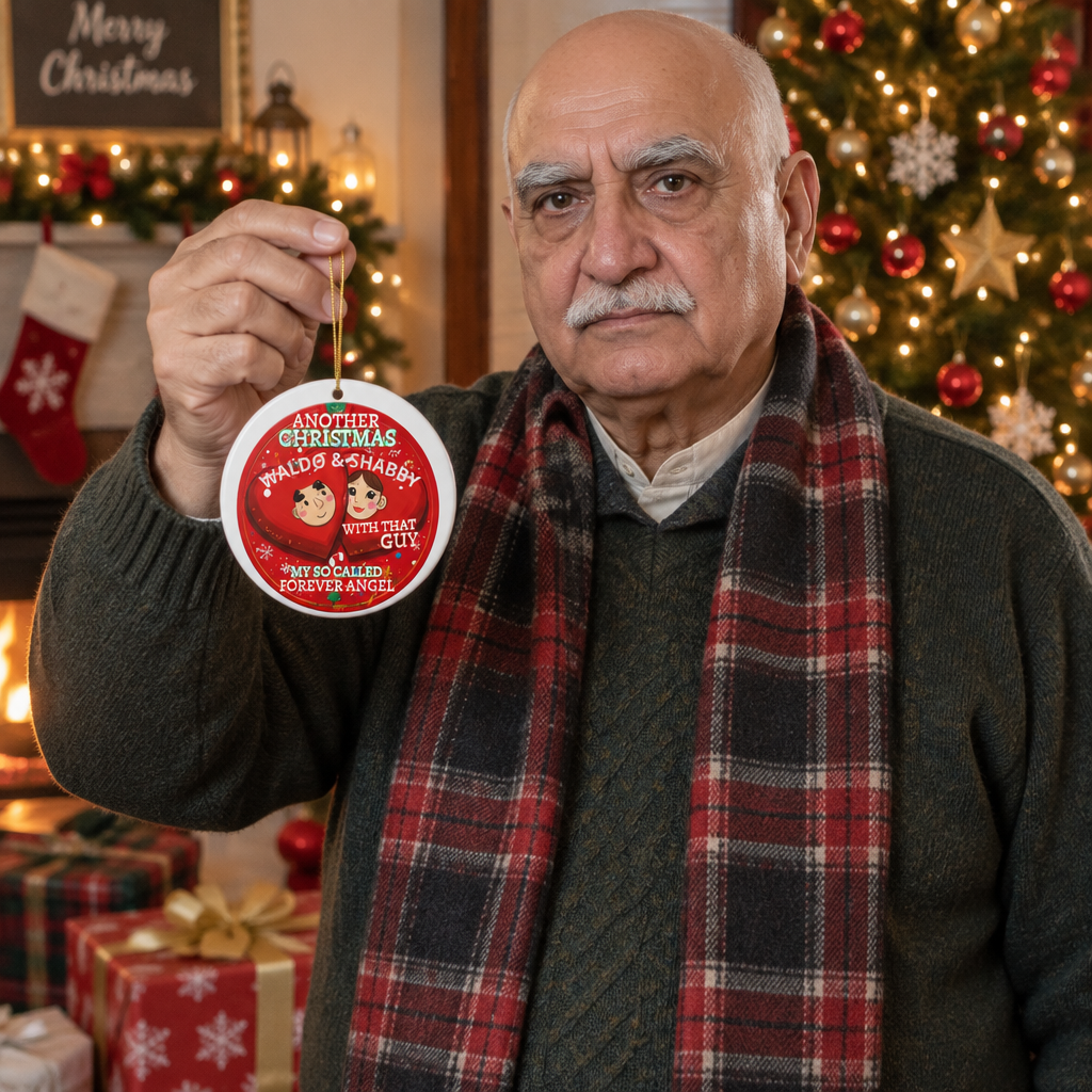 Another Christmas With That Guy My So Called Forever Angel® The Mark Anthony Gable® Collection Ceramic Christmas Ornaments (Double-Sided)