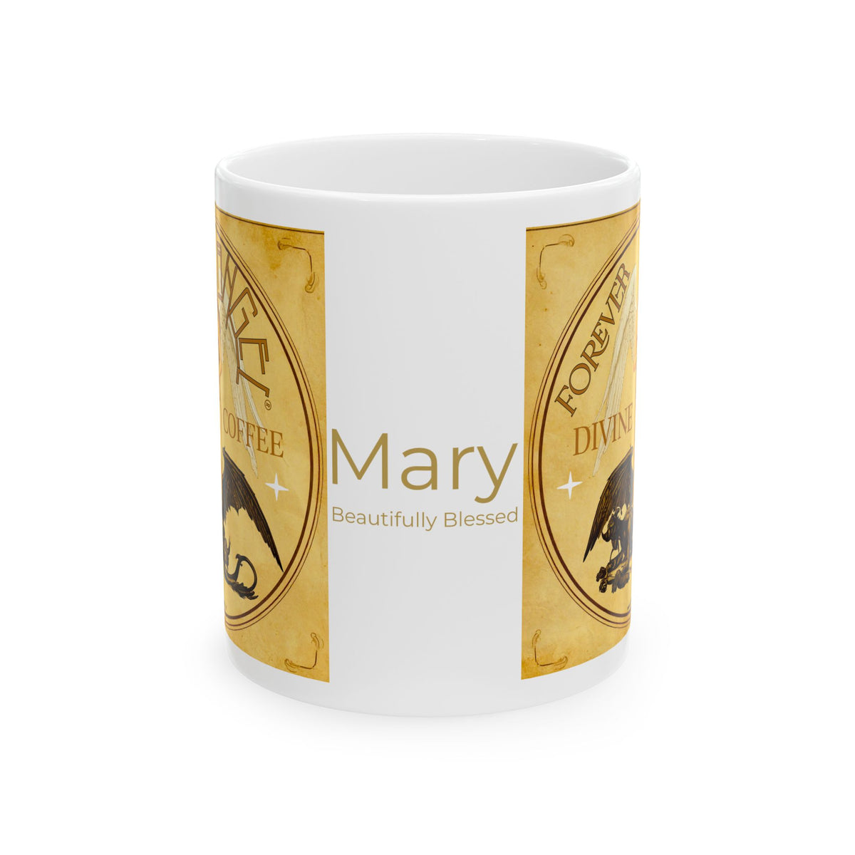 Personalized Forever Angel® Divine Coffee Mug | Custom Name | Beautifully Blessed | Inspirational Gift for Her | Mark Anthony Gable® 11oz
