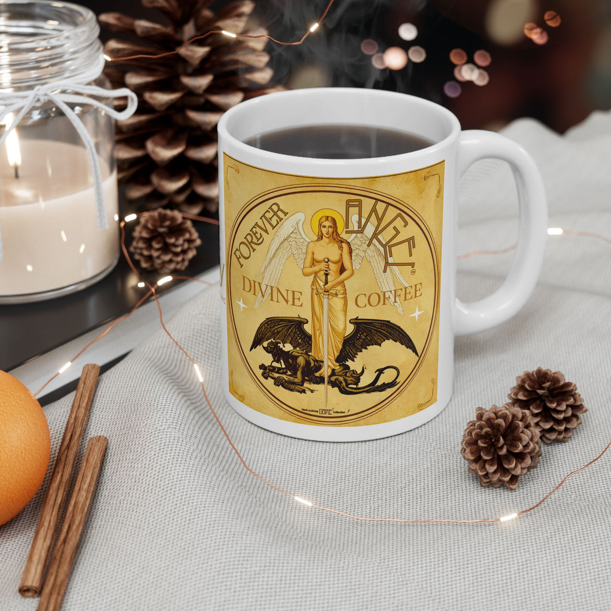 Personalized Forever Angel® Divine Coffee Mug | Custom Name | Beautifully Blessed | Inspirational Gift for Her | Mark Anthony Gable® 11oz