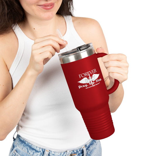 PRAY. SIP. SLAY. by Mark Anthony Gable® Collection Forever Angel® Insulated Travel Mug, 40oz