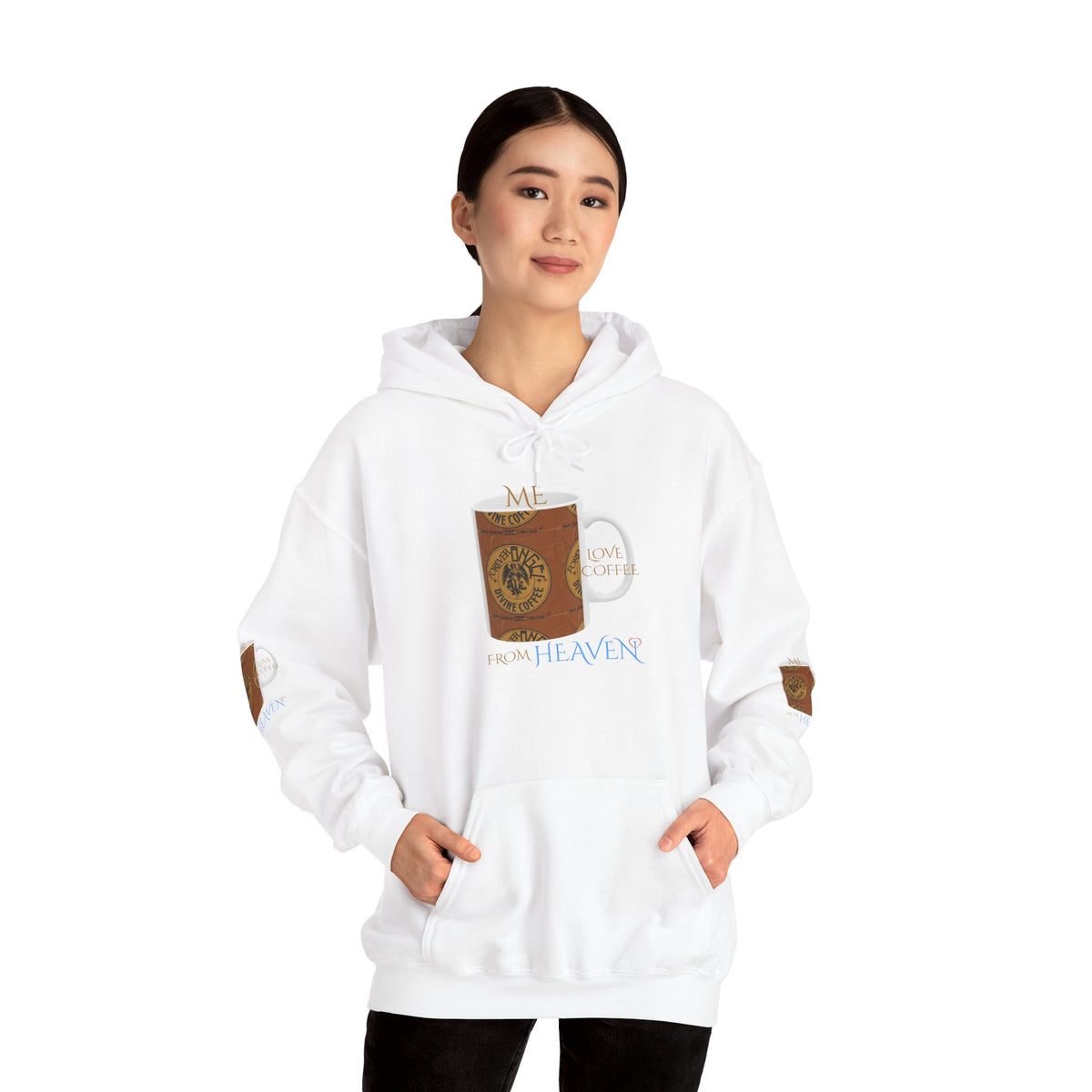 Me Love Coffee From Heaven Mug Mark Anthony Gable® Collection | Unisex Heavy Blend™ Hooded Sweatshirt