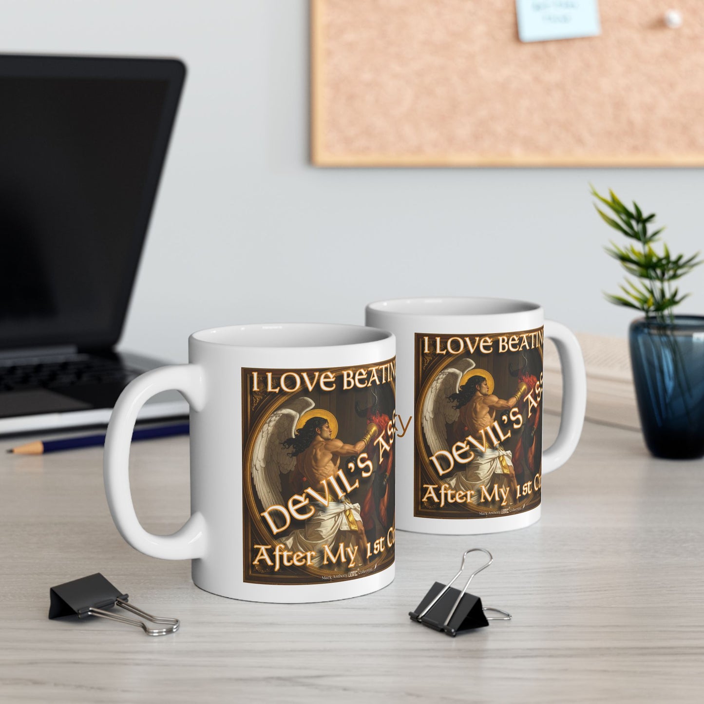 Personalized I Love Beating Devil’s Ass After My 1st Cup Coffee Mug | Custom Name | Mark Anthony Gable® Collection 11oz