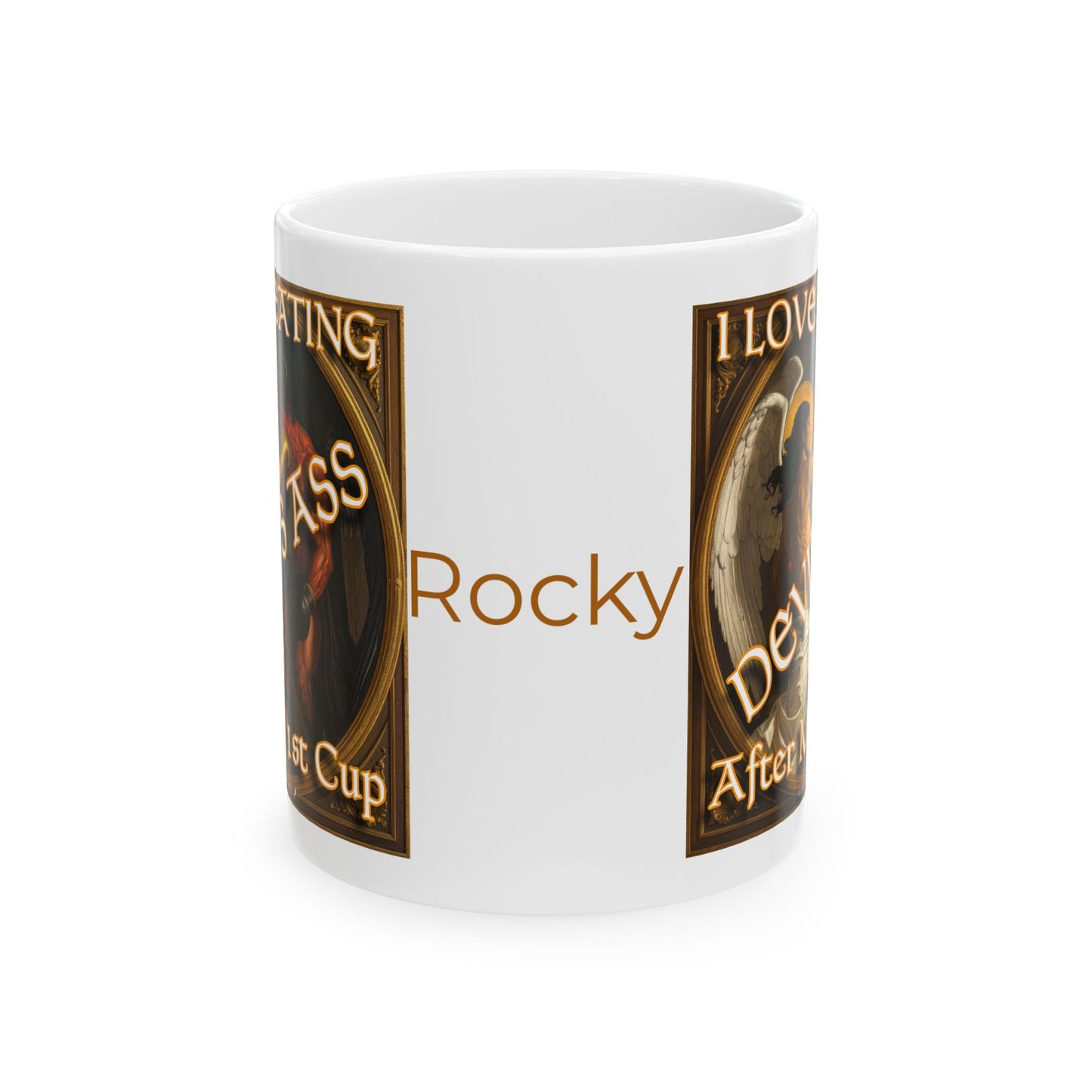 Personalized I Love Beating Devil’s Ass After My 1st Cup Coffee Mug | Custom Name | Mark Anthony Gable® Collection 11oz