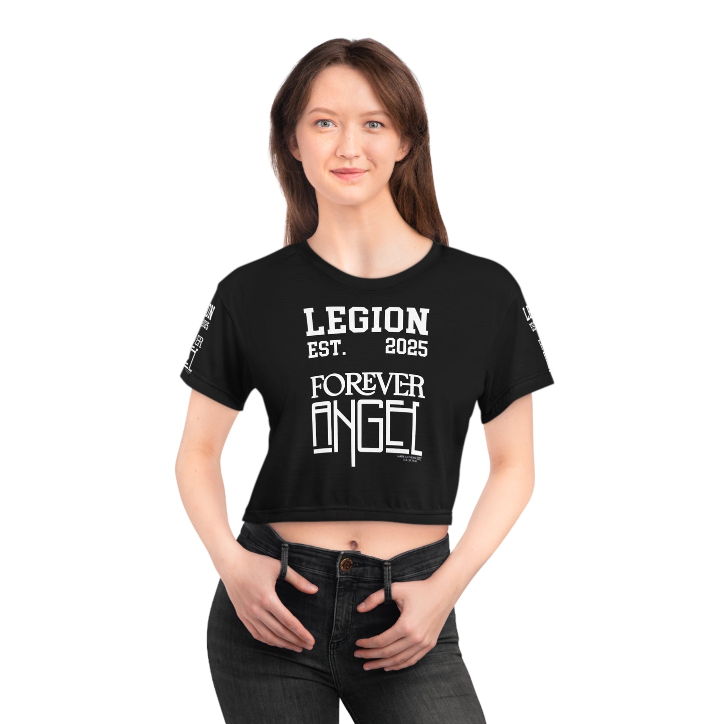 Legion EST. 2025 Forever Angel® Crop Tee (AOP)  by Mark Anthony Gable Collection®