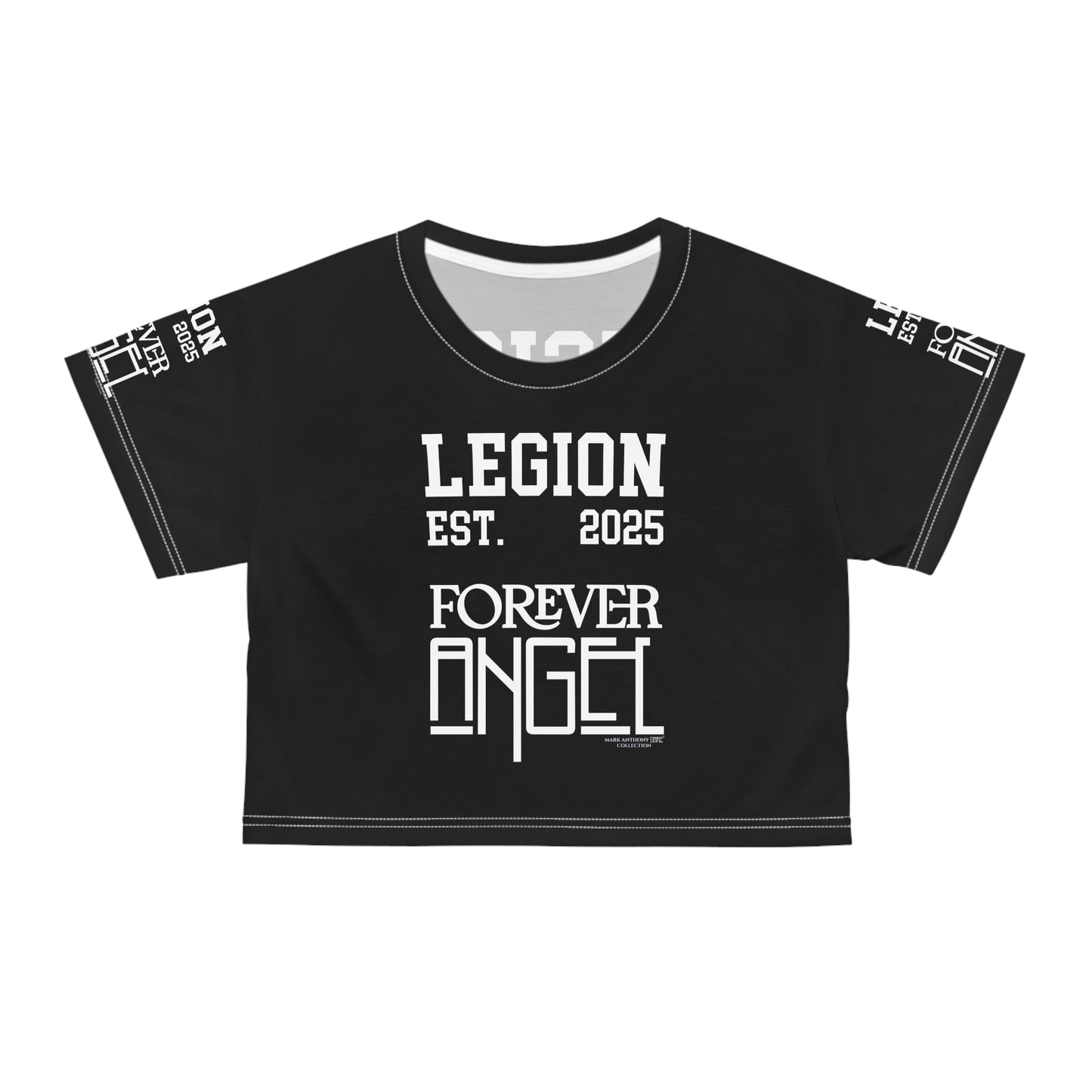 Legion EST. 2025 Forever Angel® Crop Tee (AOP)  by Mark Anthony Gable Collection®
