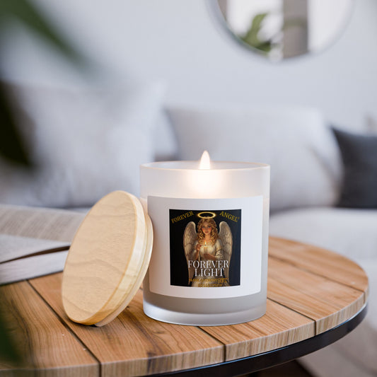 Forever Angel® Forever Light Candle 11oz Frosted Glass Soy Coconut Wax  Gift for Her  by The Mark Anthony Gable® Collection