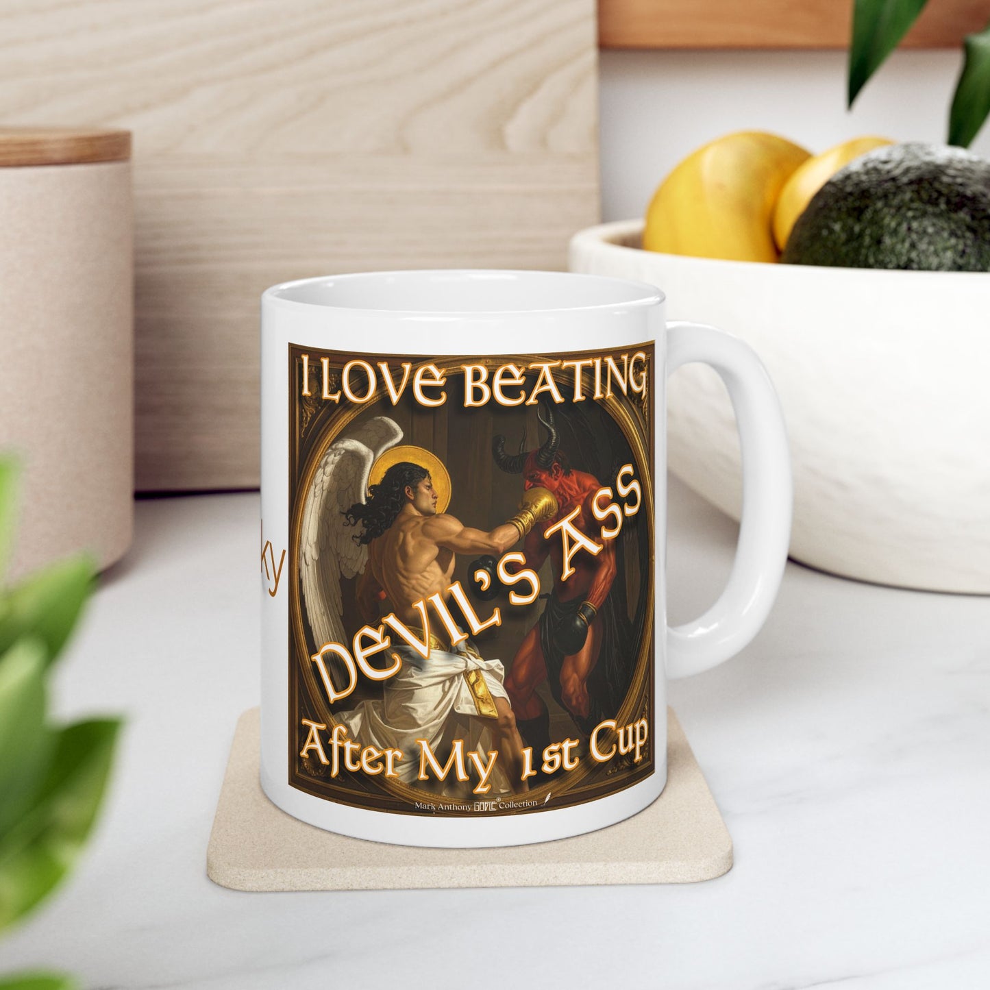 Personalized I Love Beating Devil’s Ass After My 1st Cup Coffee Mug | Custom Name | Mark Anthony Gable® Collection 11oz