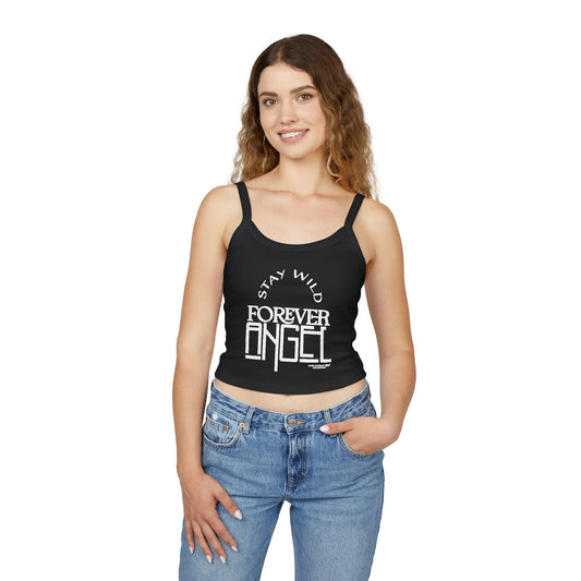 Stay Wild Forever Angel by Mark Anthony Gable Collection Women's Spaghetti Strap Tank Top
