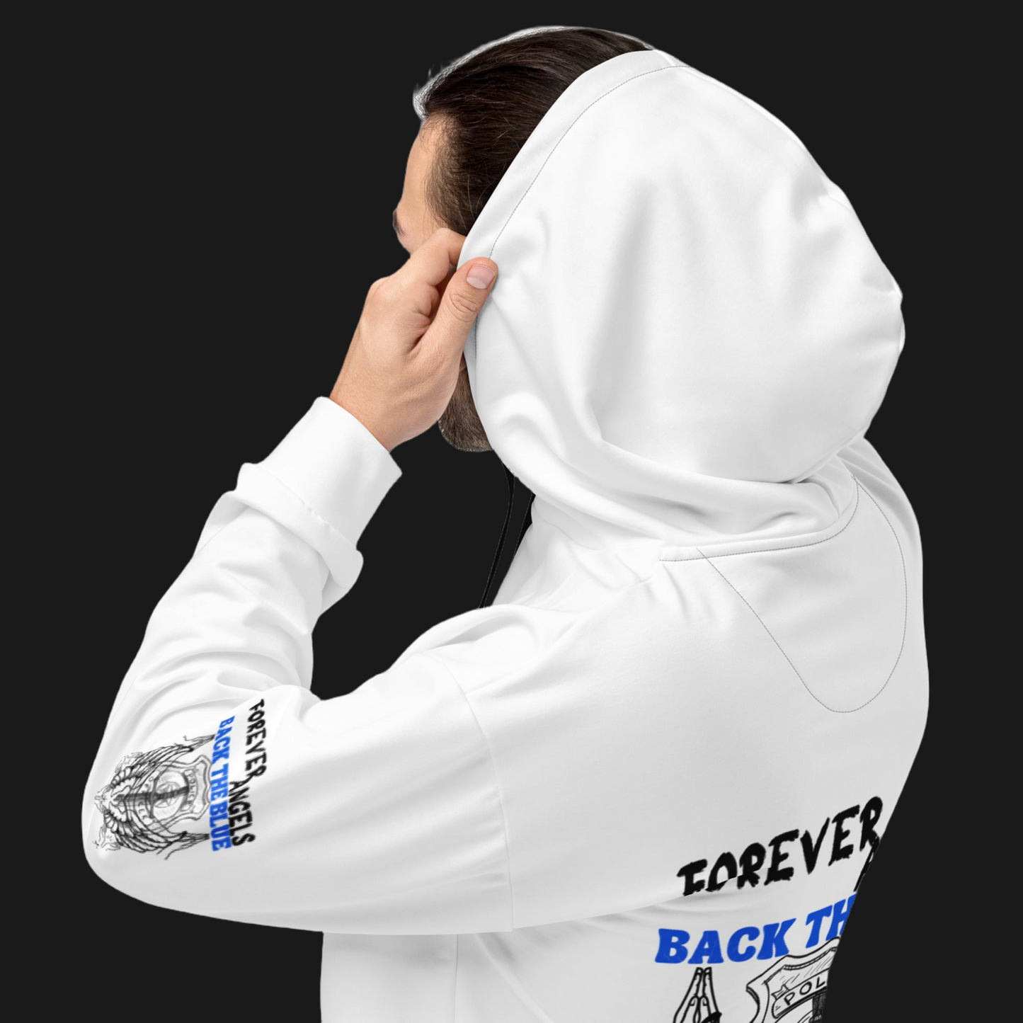 Unisex Hoodie FOREVER ANGELS BACK THE BLUE by “Mark Anthony Gable Collection-FOREVER ANGEL”