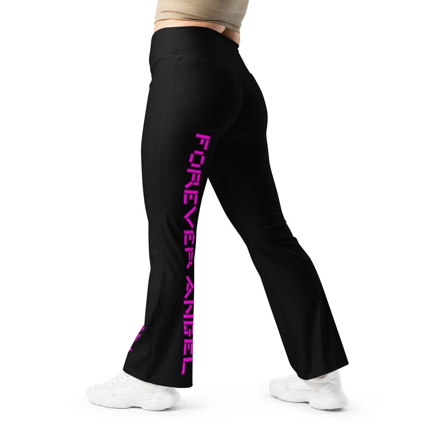 Flare leggings [BLACK COLOR] FOREVER ANGEL [PINK FONT] by “Mark Anthony Gable Collection- FOREVER ANGEL”