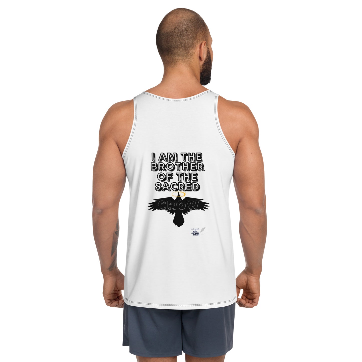 Unisex Tank Top I AM THE BROTHER OF THE SACRED CROW words and music by Mark Anthony Gable (c) “Mark Anthony Gable Collection”