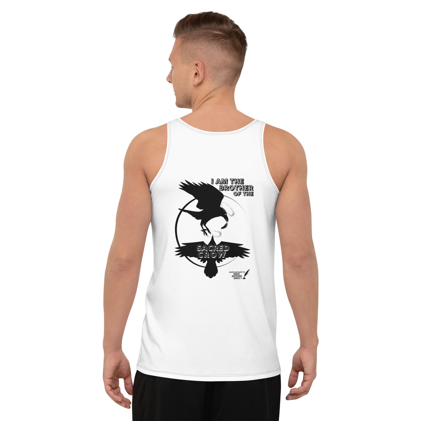 Unisex Tank Top I AM THE BROTHER OF THE SACRED CROW words and music by Mark Anthony Gable designed by “Mark Anthony Gable Collection”