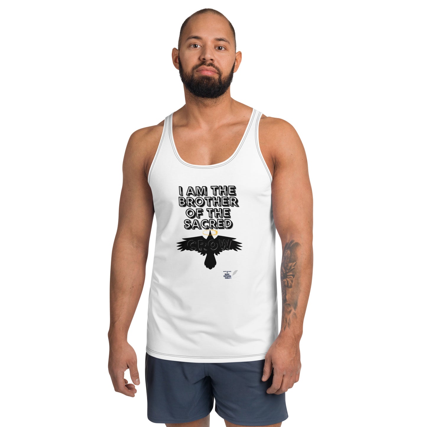 Unisex Tank Top I AM THE BROTHER OF THE SACRED CROW words and music by Mark Anthony Gable (c) “Mark Anthony Gable Collection”