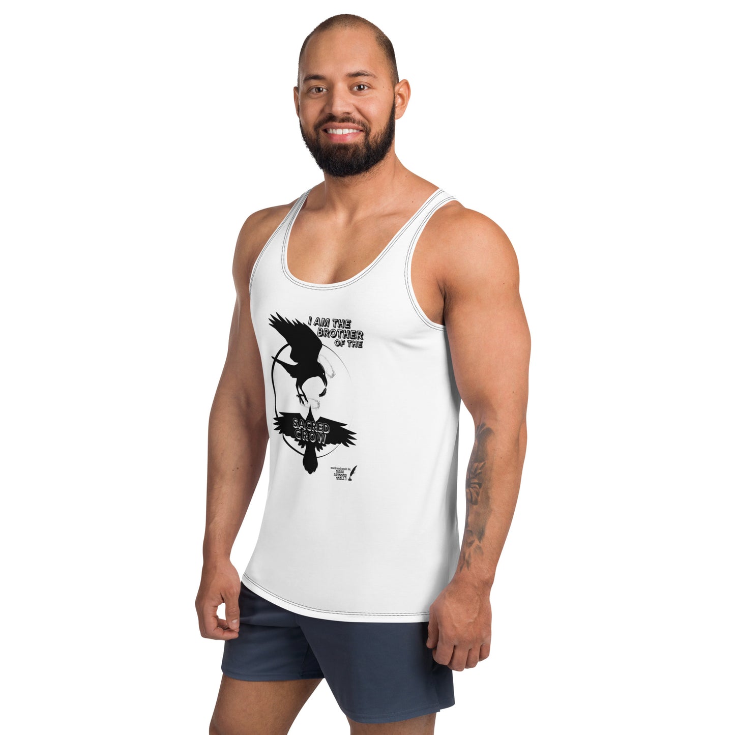 Unisex Tank Top I AM THE BROTHER OF THE SACRED CROW words and music by Mark Anthony Gable designed by “Mark Anthony Gable Collection”