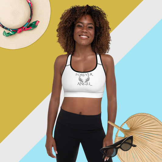 Padded Sports Bra {with black piping} FOREVER ANGEL by "Mark Anthony Gable Collection-FOREVER ANGEL"