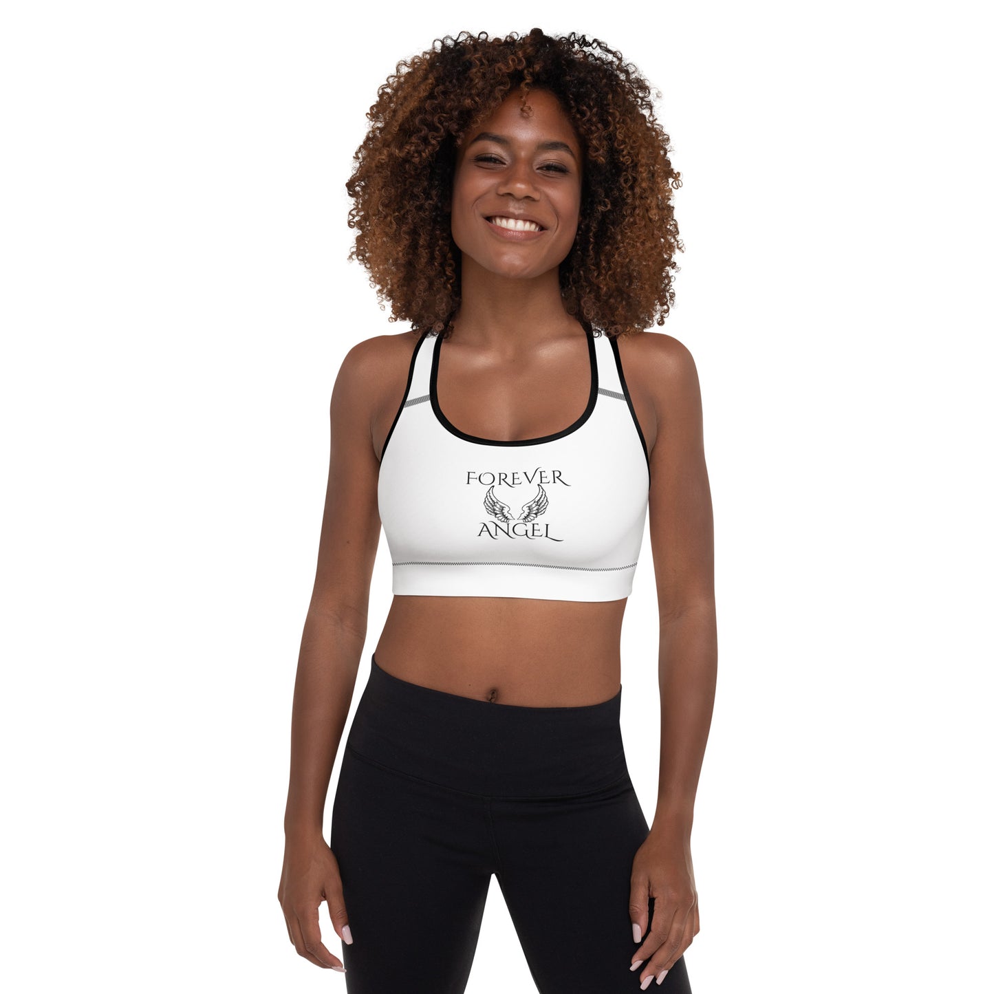 Padded Sports Bra {with black piping} FOREVER ANGEL by "Mark Anthony Gable Collection-FOREVER ANGEL"