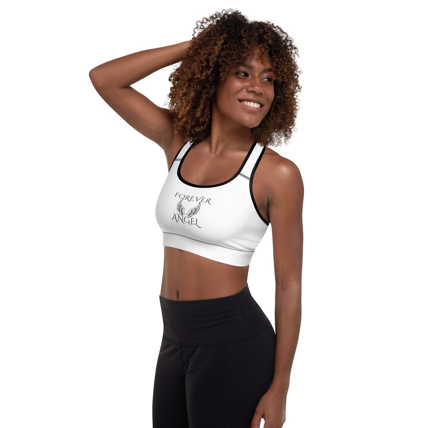 Padded Sports Bra {with black piping} FOREVER ANGEL by "Mark Anthony Gable Collection-FOREVER ANGEL"