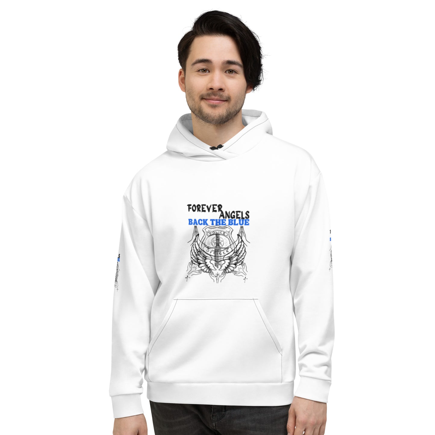 Unisex Hoodie FOREVER ANGELS BACK THE BLUE by “Mark Anthony Gable Collection-FOREVER ANGEL”