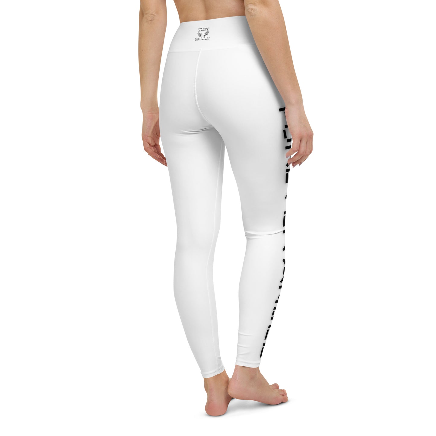 Yoga Leggings [WHITE COLOR] FOREVER ANGEL [BLACK FONT] by “Mark Anthony Gable Collection Forever Angel”