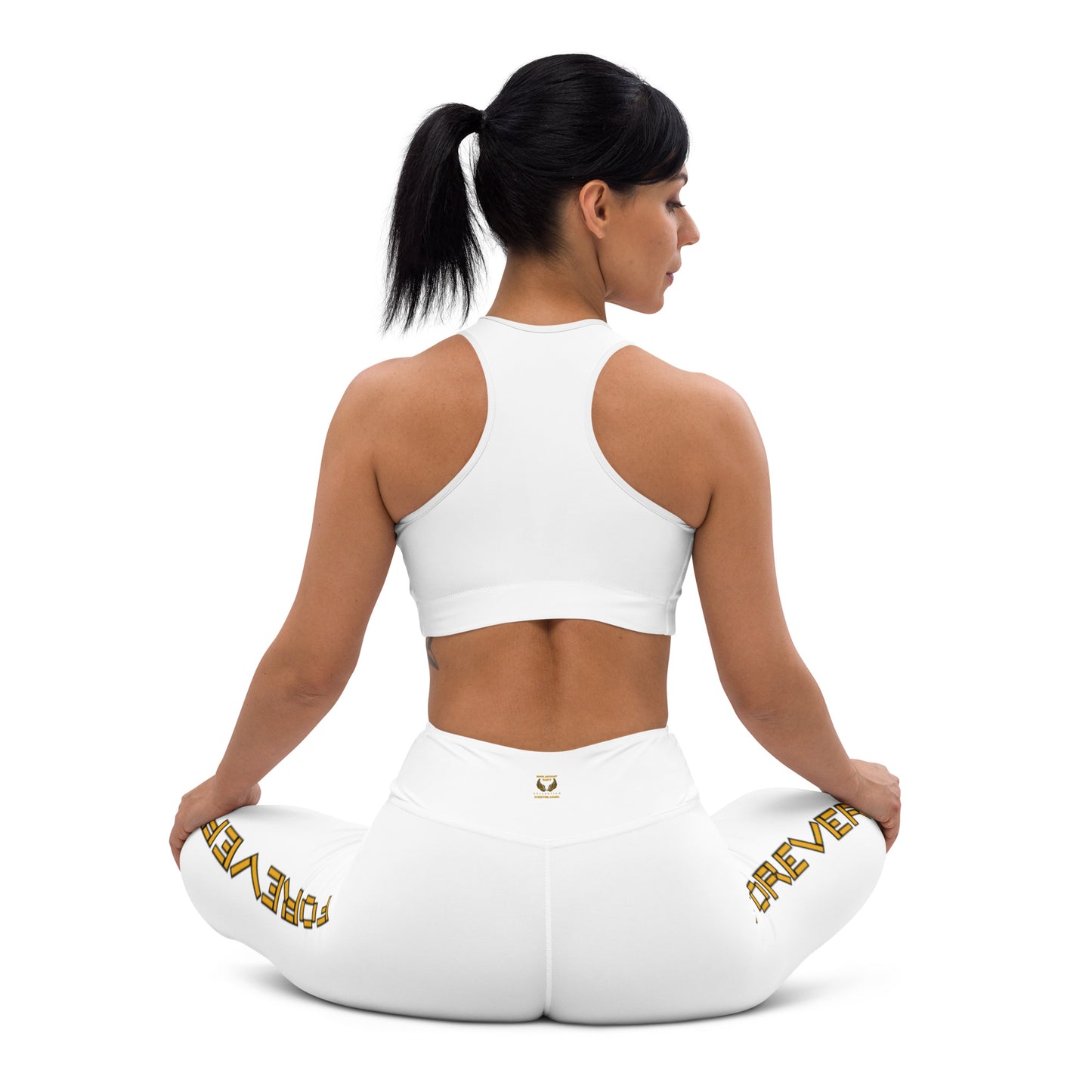 Yoga Leggings [WHITE COLOR] FOREVER ANGEL [GOLD FONT] by “Mark Anthony Gable Collection-FOREVER ANGEL”