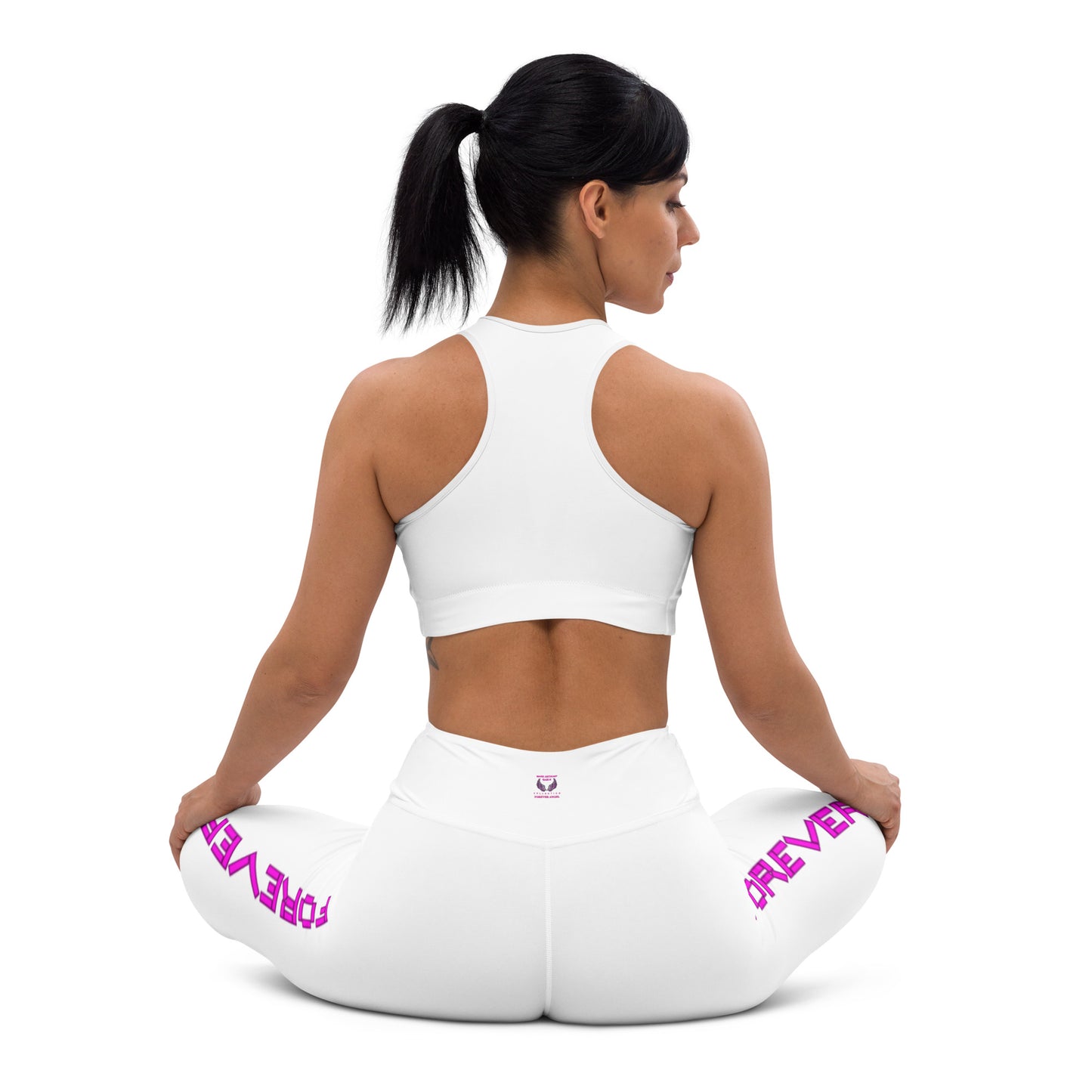 Yoga Leggings [WHITE COLOR] FOREVER ANGEL [PINK FONT] by “Mark Anthony Gable Collection-FOREVER ANGEL “