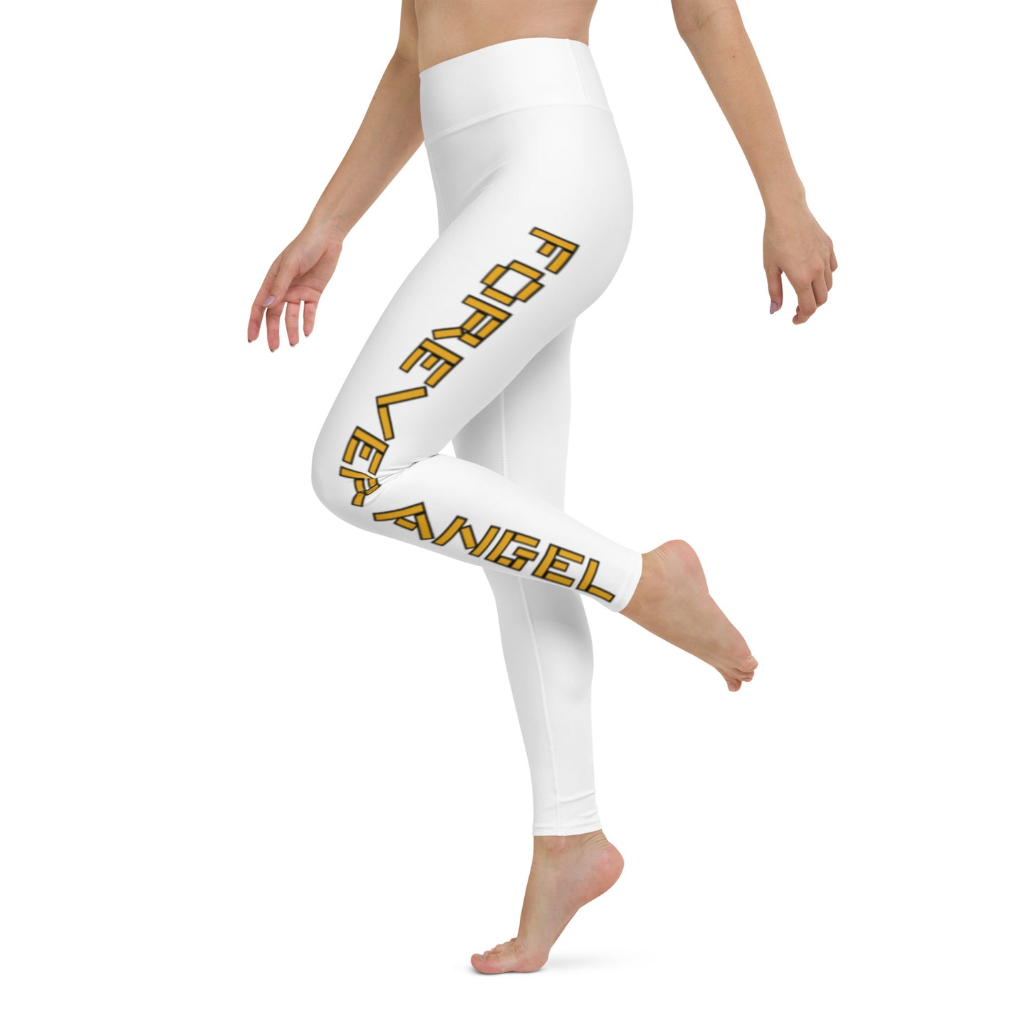 Yoga Leggings [WHITE COLOR] FOREVER ANGEL [GOLD FONT] by “Mark Anthony Gable Collection-FOREVER ANGEL”