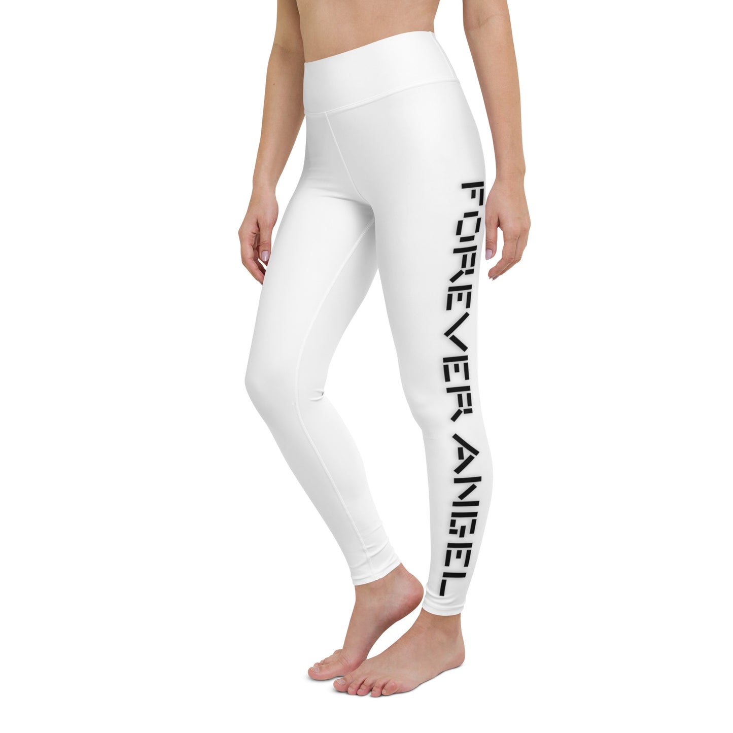 Yoga Leggings [WHITE COLOR] FOREVER ANGEL [BLACK FONT] by “Mark Anthony Gable Collection Forever Angel”