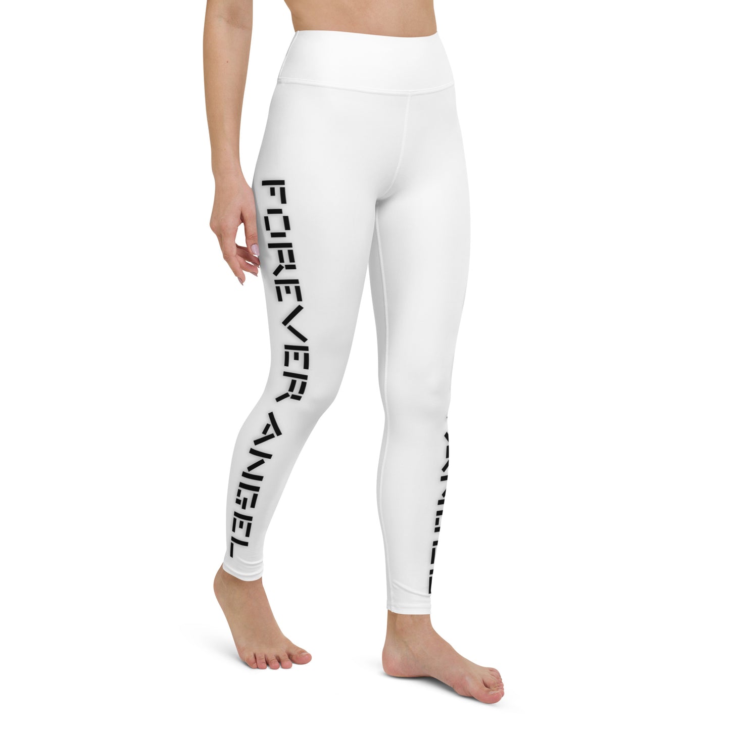 Yoga Leggings [WHITE COLOR] FOREVER ANGEL [BLACK FONT] by “Mark Anthony Gable Collection Forever Angel”