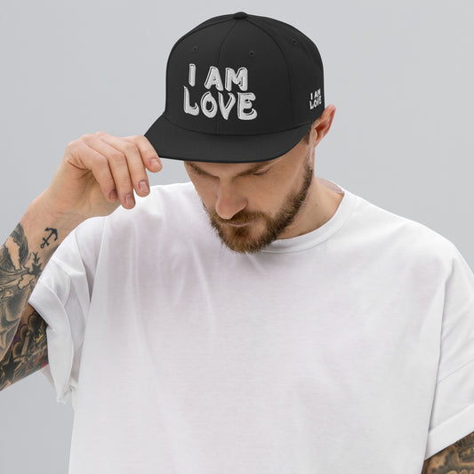 Snapback Hat I AM LOVE [Green Camo under Brim] by Mark Anthony Gable Collection