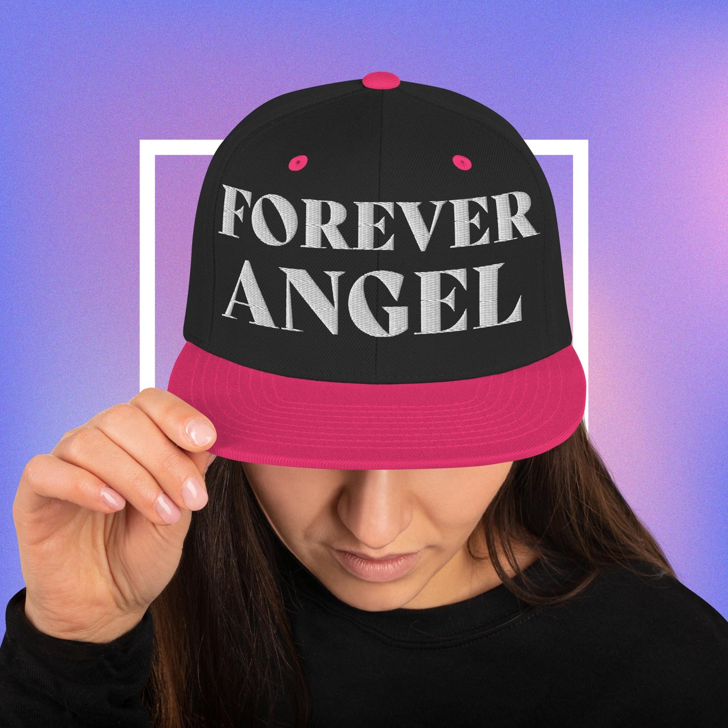 Snapback Hat FOREVER ANGEL [Green Camo under Brim] for females by  "Mark Anthony Gable Collection-FOREVER ANGEL"