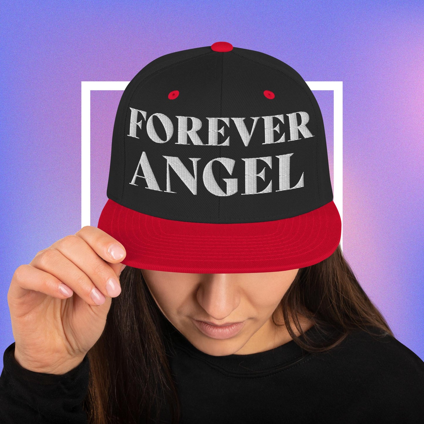 Snapback Hat FOREVER ANGEL [Green Camo under Brim] for females by  "Mark Anthony Gable Collection-FOREVER ANGEL"