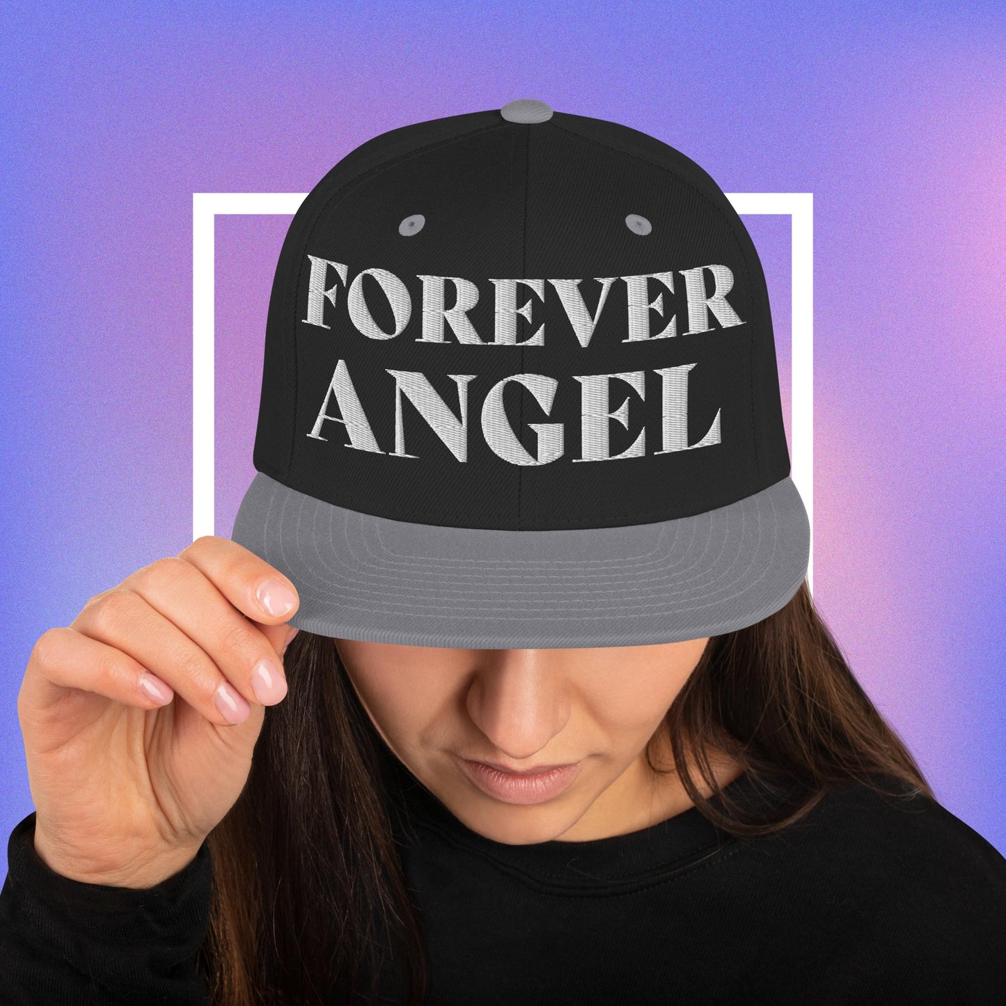 Snapback Hat FOREVER ANGEL [Green Camo under Brim] for females by  "Mark Anthony Gable Collection-FOREVER ANGEL"