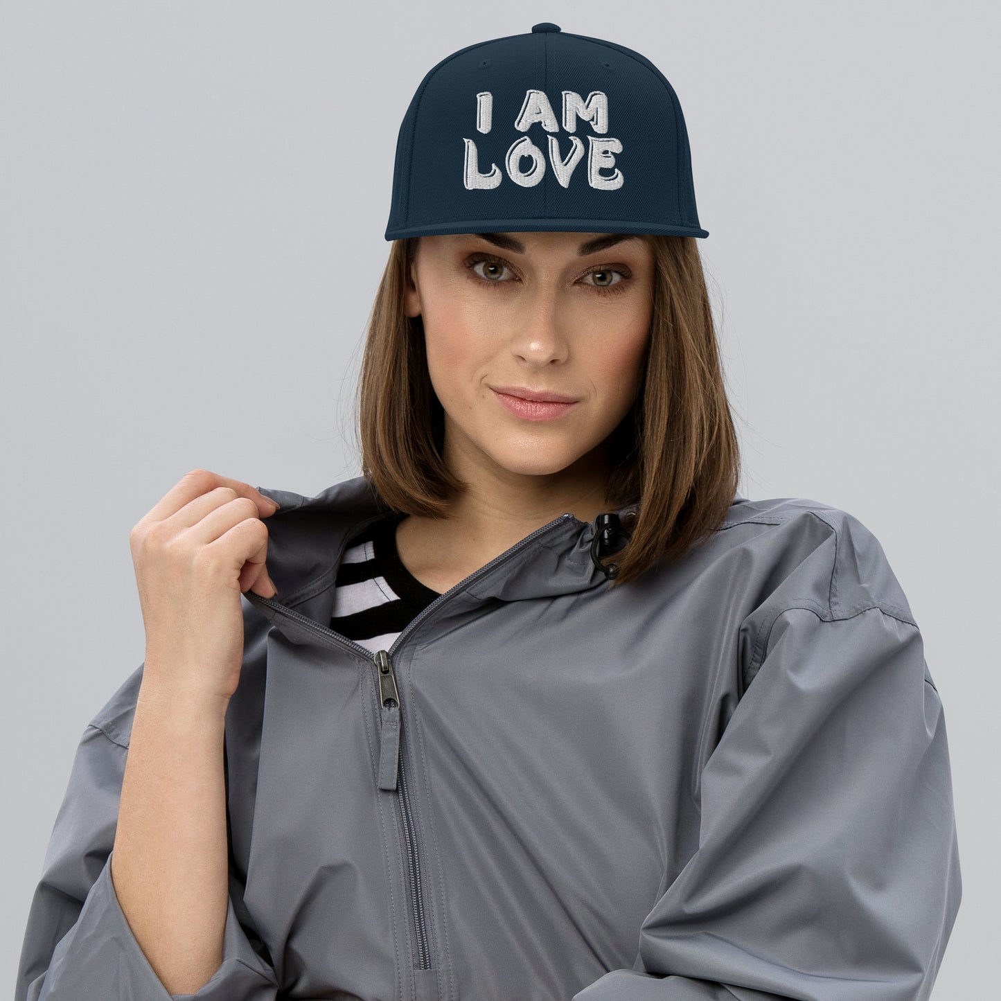 Snapback Hat I AM LOVE [Green Camo under Brim] by Mark Anthony Gable Collection