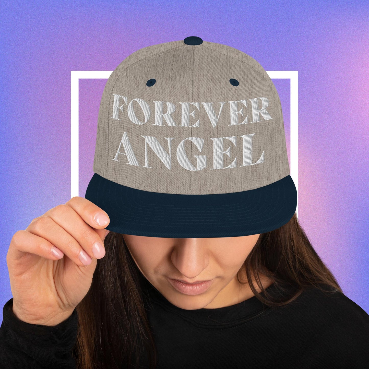 Snapback Hat FOREVER ANGEL [Green Camo under Brim] for females by  "Mark Anthony Gable Collection-FOREVER ANGEL"