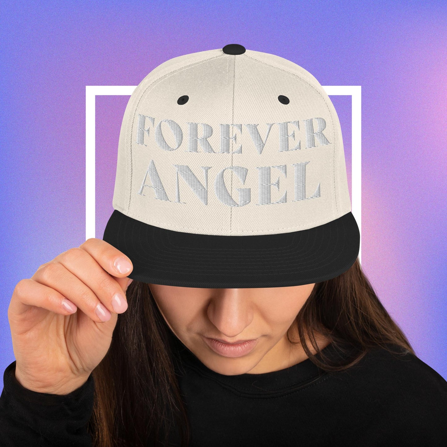 Snapback Hat FOREVER ANGEL [Green Camo under Brim] for females by  "Mark Anthony Gable Collection-FOREVER ANGEL"