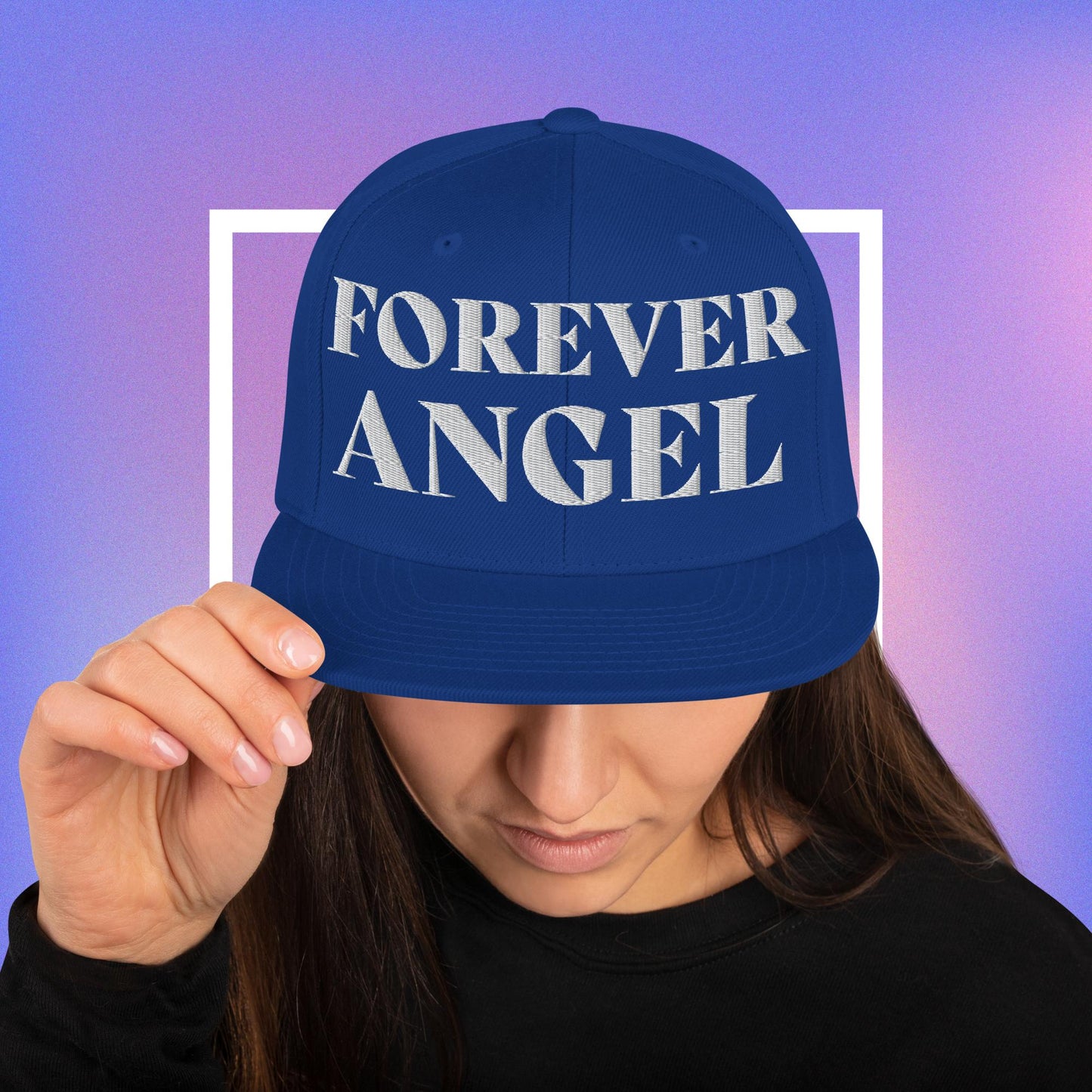 Snapback Hat FOREVER ANGEL [Green Camo under Brim] for females by  "Mark Anthony Gable Collection-FOREVER ANGEL"