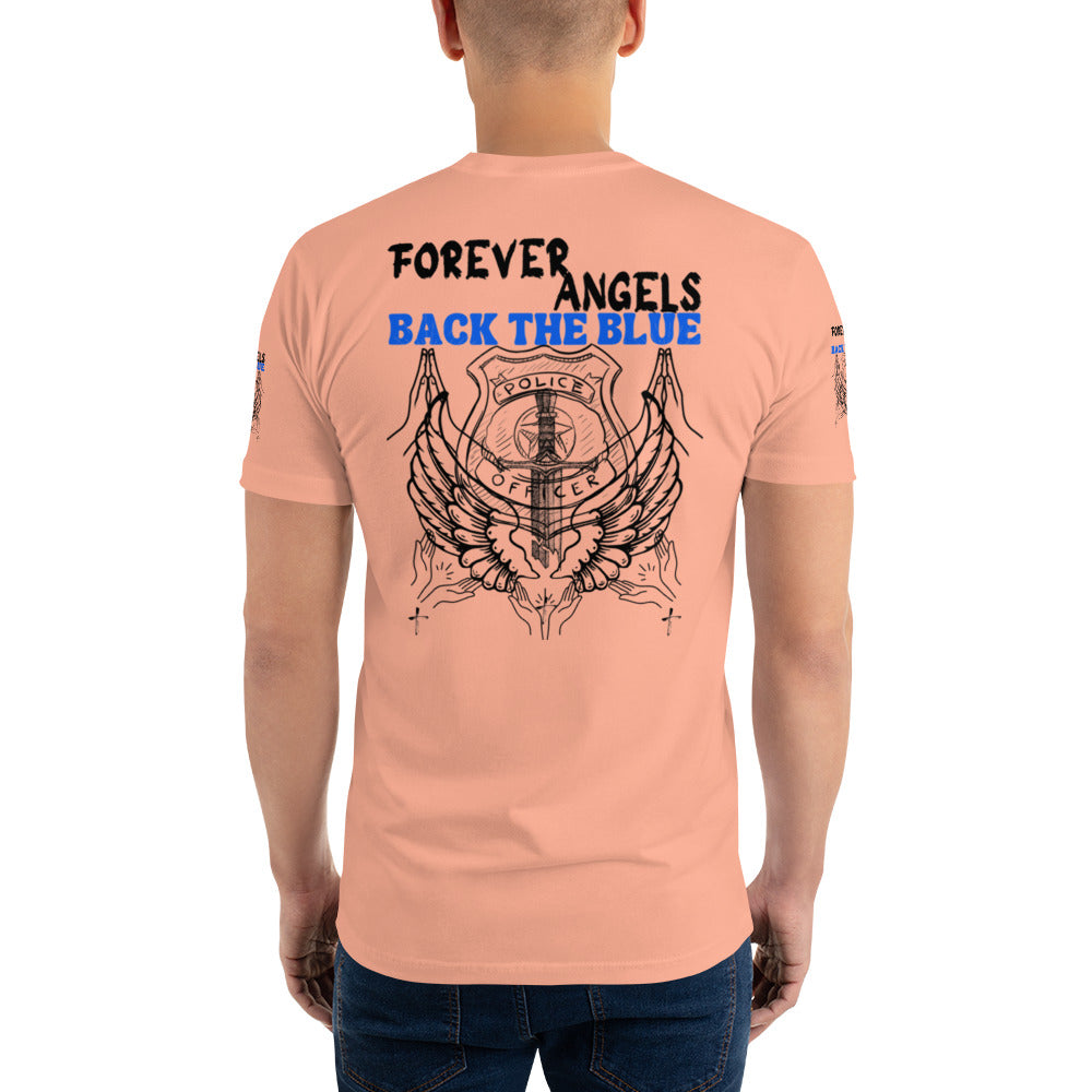 Short Sleeve T-shirt FOREVER ANGELS BACK THE BLUE by “Mark Anthony Gable Collection-FOREVER ANGEL”