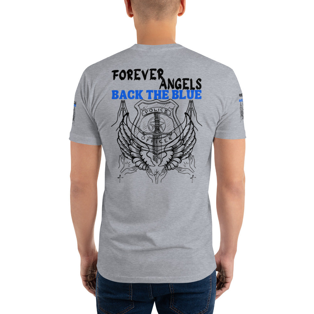 Short Sleeve T-shirt FOREVER ANGELS BACK THE BLUE by “Mark Anthony Gable Collection-FOREVER ANGEL”