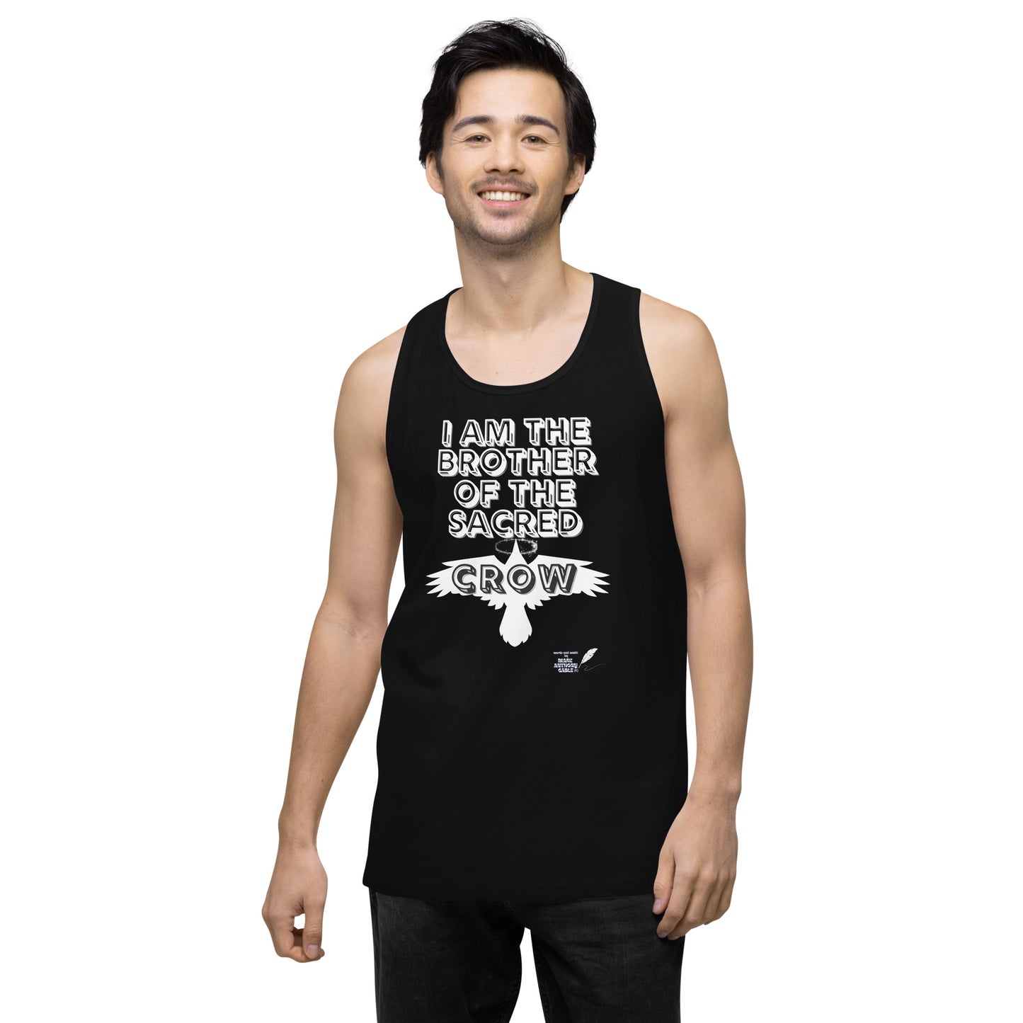 Men’s premium tank top I AM THE BROTHER OF THE SACRED CROW by “Mark Anthony Gable Collection”