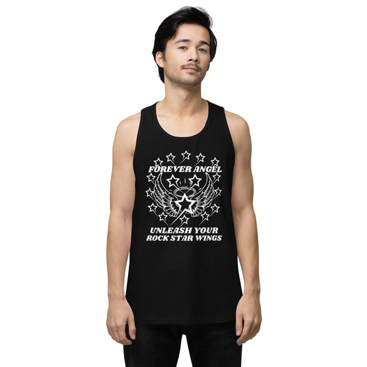 Men’s premium tank top FOREVER ANGEL UNLEASH YOUR ROCK STAR WINGS by  "Mark Anthony Gable Collection-FOREVER ANGEL"