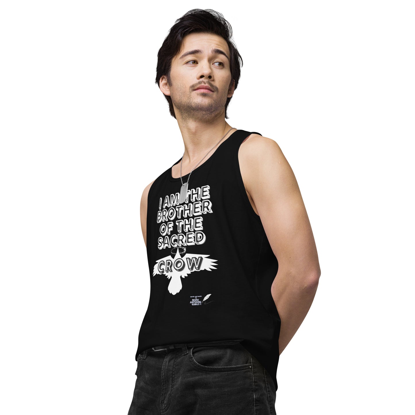 Men’s premium tank top I AM THE BROTHER OF THE SACRED CROW by “Mark Anthony Gable Collection”